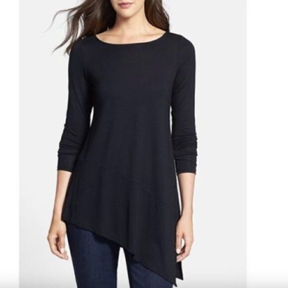 Eileen Fisher Angled Tunic Top Size SP - Picture 1 of 8